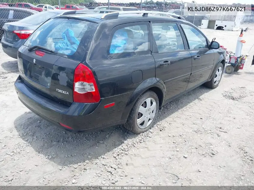 2007 Suzuki Forenza Convenience VIN: KL5JD86Z97K667621 Lot: 42611083