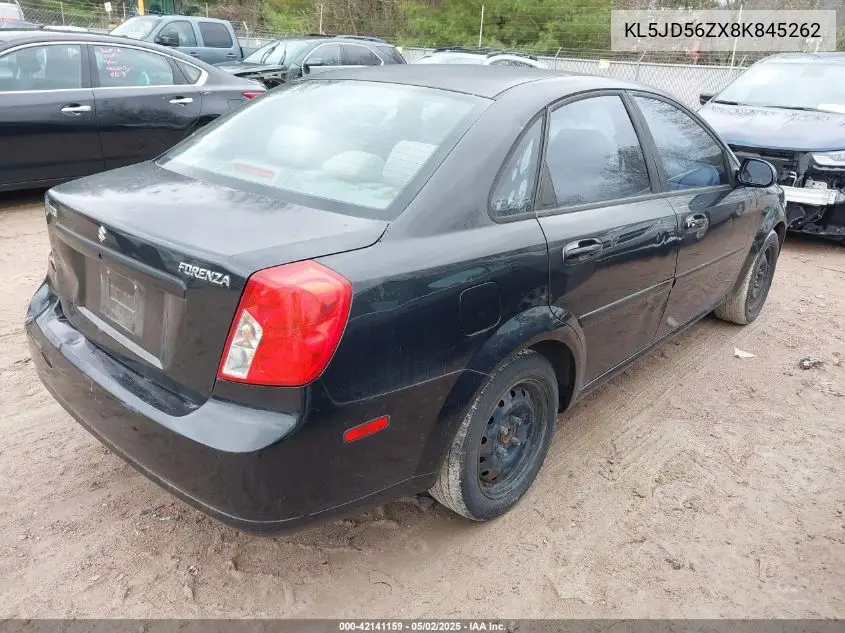 2008 Suzuki Forenza Convenience/Popular VIN: KL5JD56ZX8K845262 Lot: 42141159