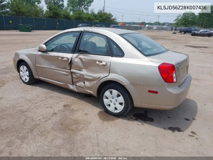 2008 Suzuki Forenza Convenience/Popular VIN: KL5JD56Z28K007436 Lot: 42484184