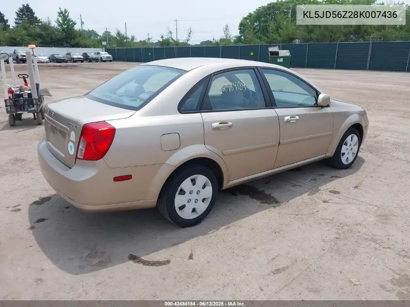 2008 Suzuki Forenza Convenience/Popular VIN: KL5JD56Z28K007436 Lot: 42484184