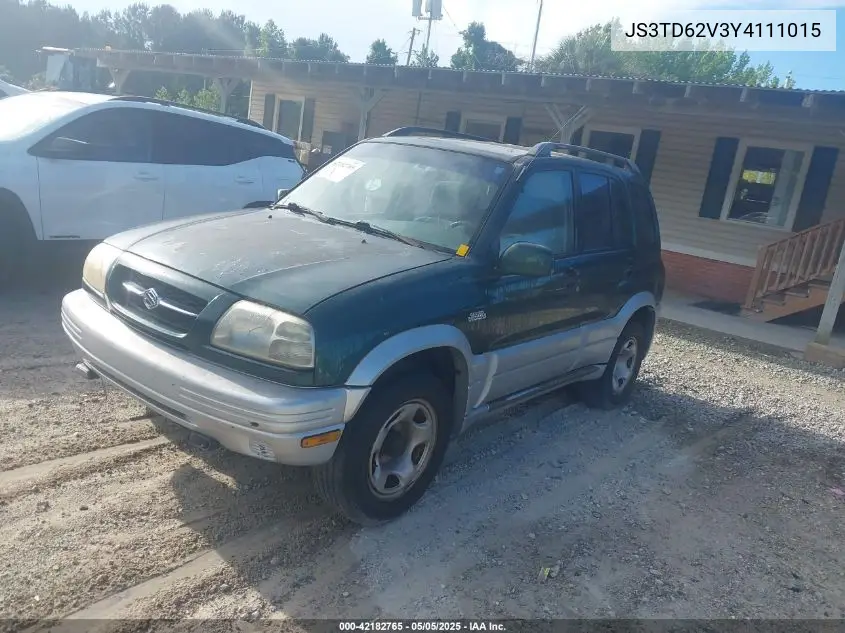 2000 Suzuki Grand Vitara Jlx/Jlx+/Limited VIN: JS3TD62V3Y4111015 Lot: 42182765