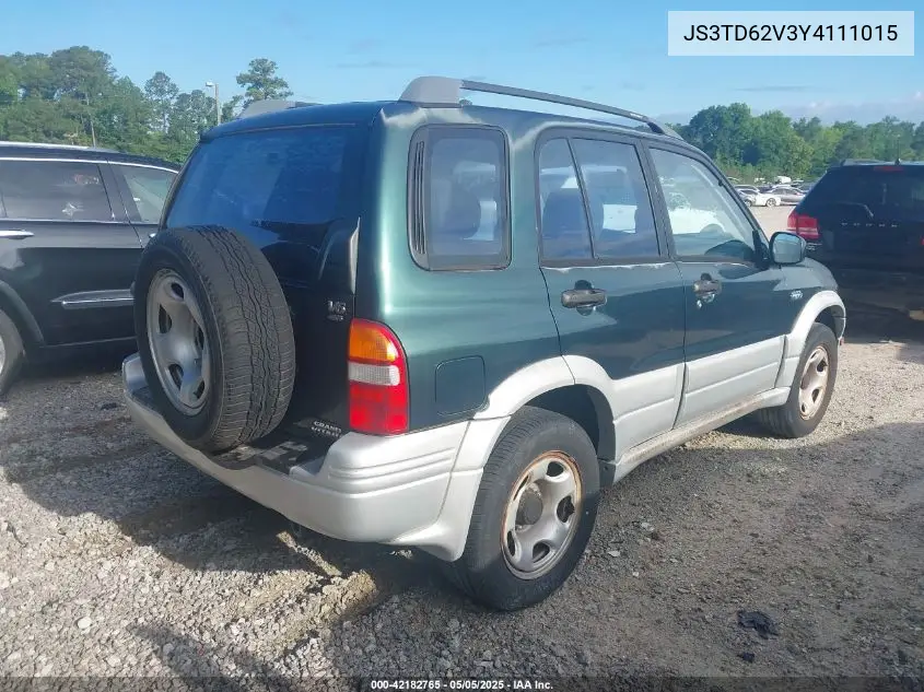 2000 Suzuki Grand Vitara Jlx/Jlx+/Limited VIN: JS3TD62V3Y4111015 Lot: 42182765
