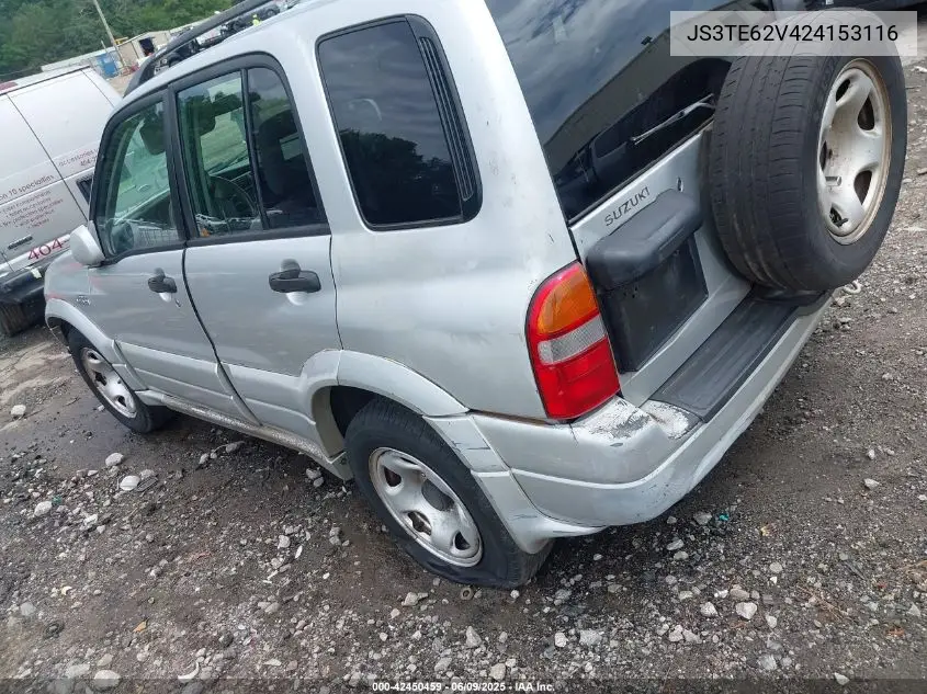 2002 Suzuki Grand Vitara Jls/Limited VIN: JS3TE62V424153116 Lot: 42450459