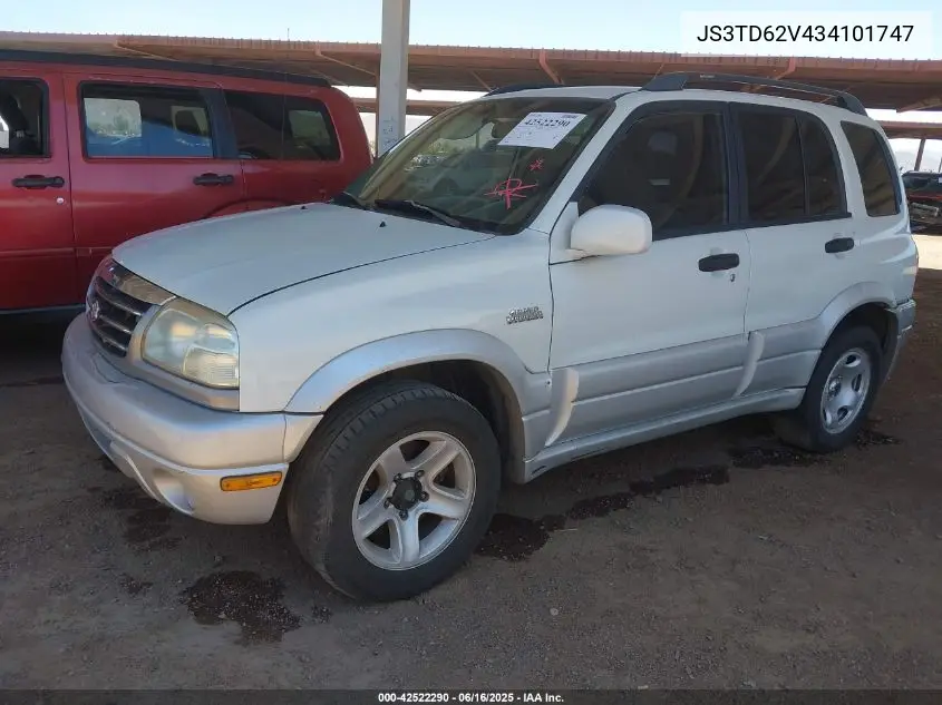 2003 Suzuki Grand Vitara VIN: JS3TD62V434101747 Lot: 42522290