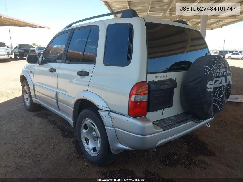 2003 Suzuki Grand Vitara VIN: JS3TD62V434101747 Lot: 42522290