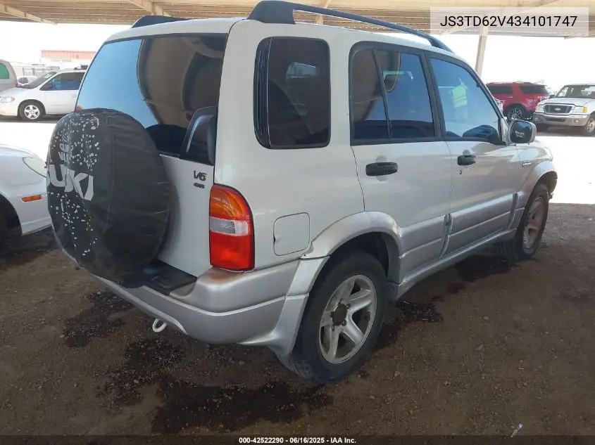 2003 Suzuki Grand Vitara VIN: JS3TD62V434101747 Lot: 42522290