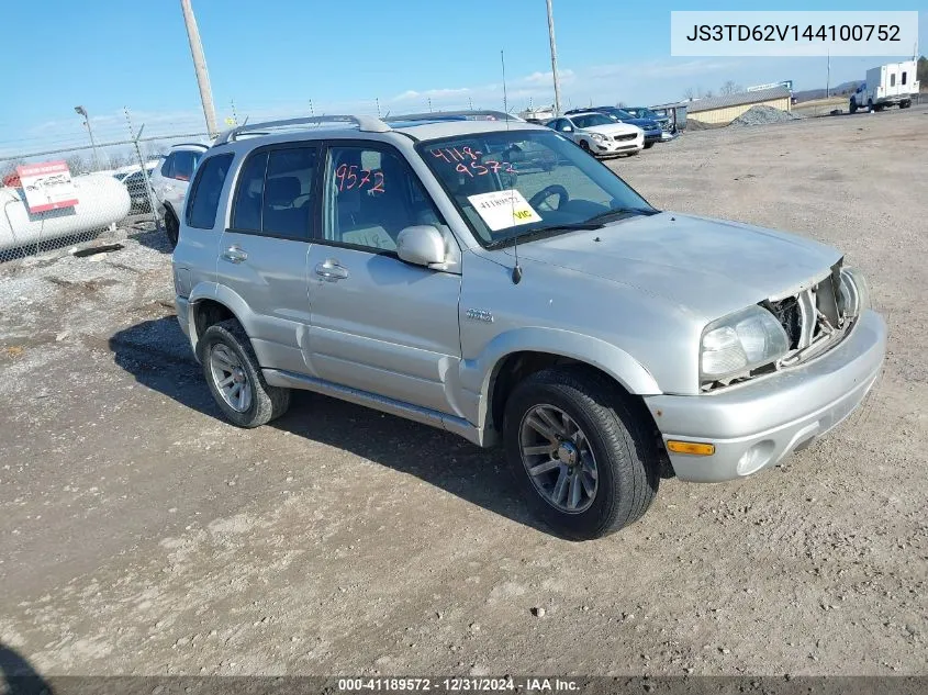 2004 Suzuki Grand Vitara Ex/Lx VIN: JS3TD62V144100752 Lot: 41189572