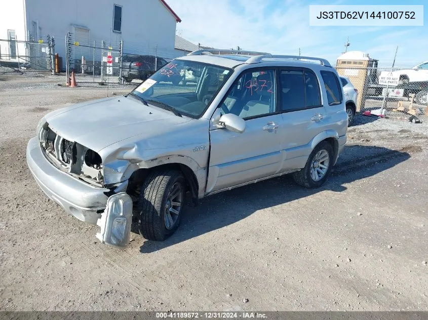 2004 Suzuki Grand Vitara Ex/Lx VIN: JS3TD62V144100752 Lot: 41189572