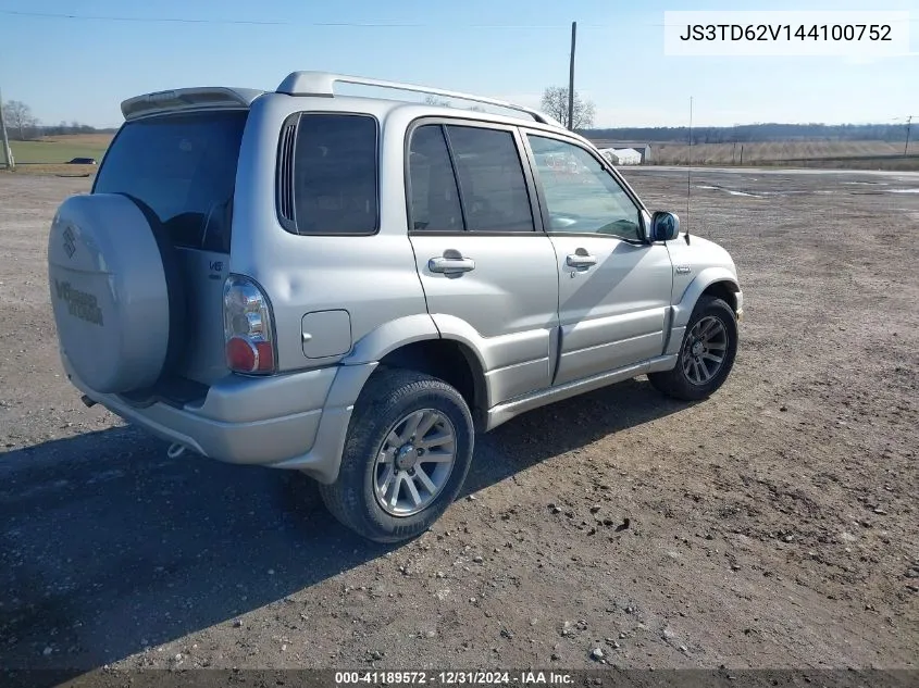 2004 Suzuki Grand Vitara Ex/Lx VIN: JS3TD62V144100752 Lot: 41189572