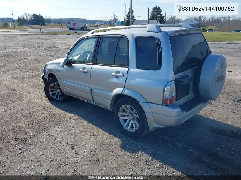 2004 Suzuki Grand Vitara Ex/Lx VIN: JS3TD62V144100752 Lot: 42368520