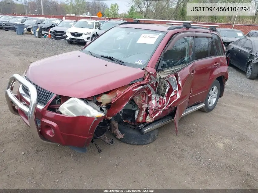 2006 Suzuki Grand Vitara Xsport VIN: JS3TD944564104294 Lot: 42076005