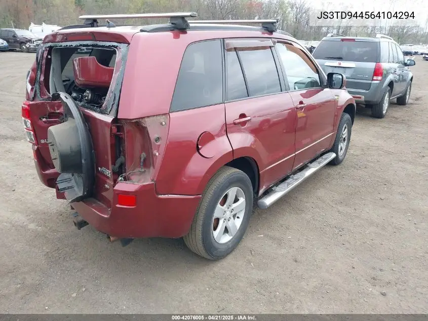2006 Suzuki Grand Vitara Xsport VIN: JS3TD944564104294 Lot: 42076005