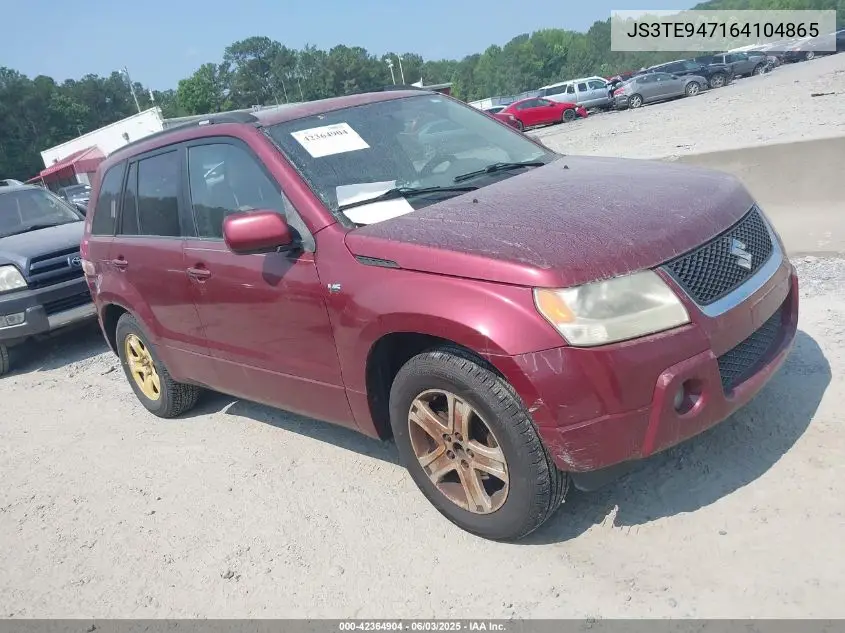 2006 Suzuki Grand Vitara Luxury VIN: JS3TE947164104865 Lot: 42364904