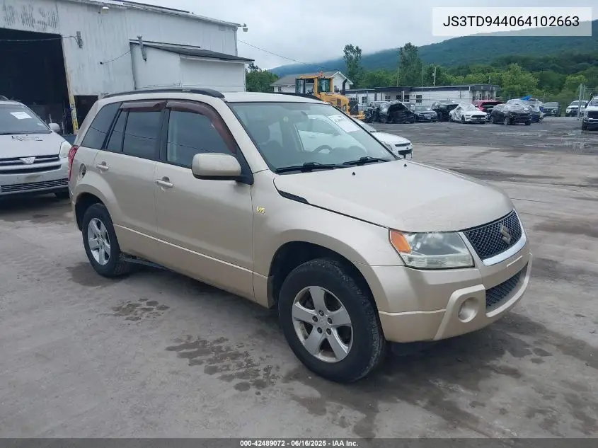 2006 Suzuki Grand Vitara Xsport VIN: JS3TD944064102663 Lot: 42489072