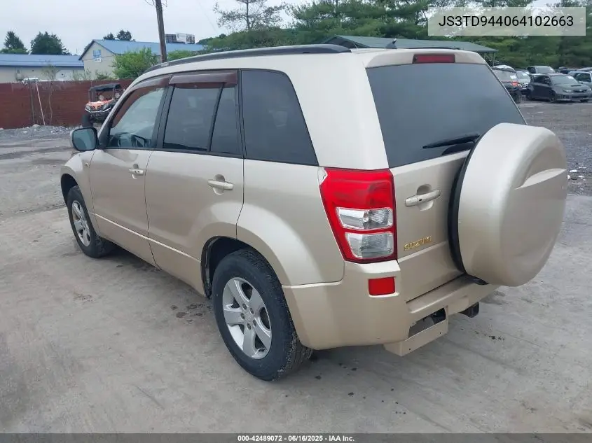 2006 Suzuki Grand Vitara Xsport VIN: JS3TD944064102663 Lot: 42489072