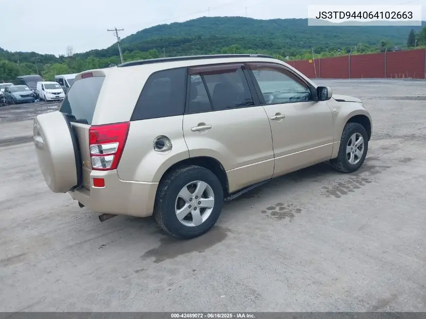 2006 Suzuki Grand Vitara Xsport VIN: JS3TD944064102663 Lot: 42489072
