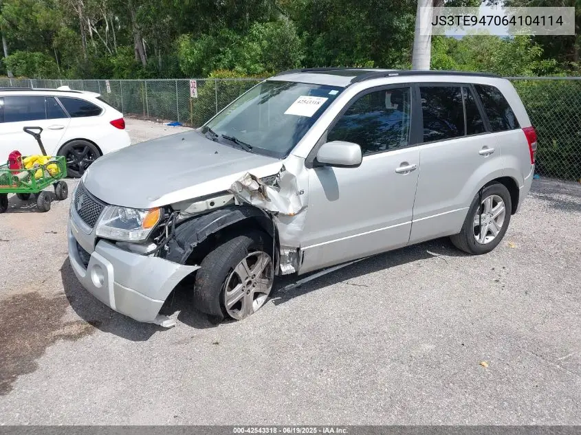 2006 Suzuki Grand Vitara Luxury VIN: JS3TE947064104114 Lot: 42543318