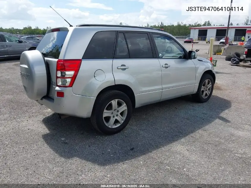 2006 Suzuki Grand Vitara Luxury VIN: JS3TE947064104114 Lot: 42543318