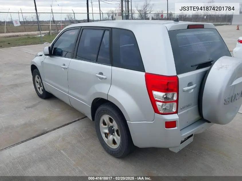 2007 Suzuki Grand Vitara VIN: JS3TE941874201784 Lot: 41618817