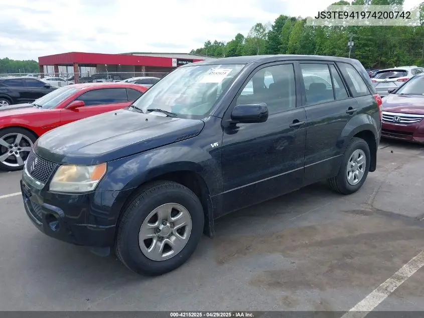 2007 Suzuki Grand Vitara VIN: JS3TE941974200742 Lot: 42152025