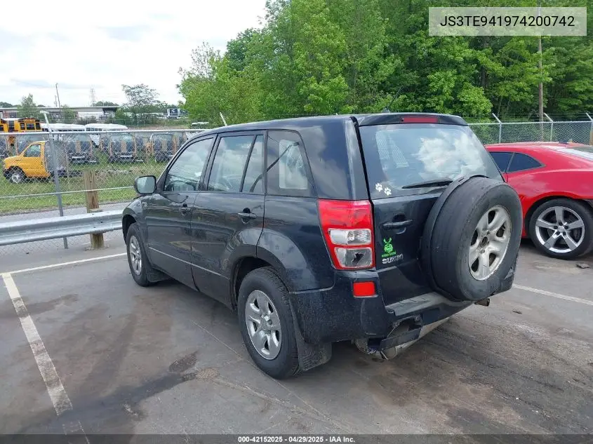 2007 Suzuki Grand Vitara VIN: JS3TE941974200742 Lot: 42152025