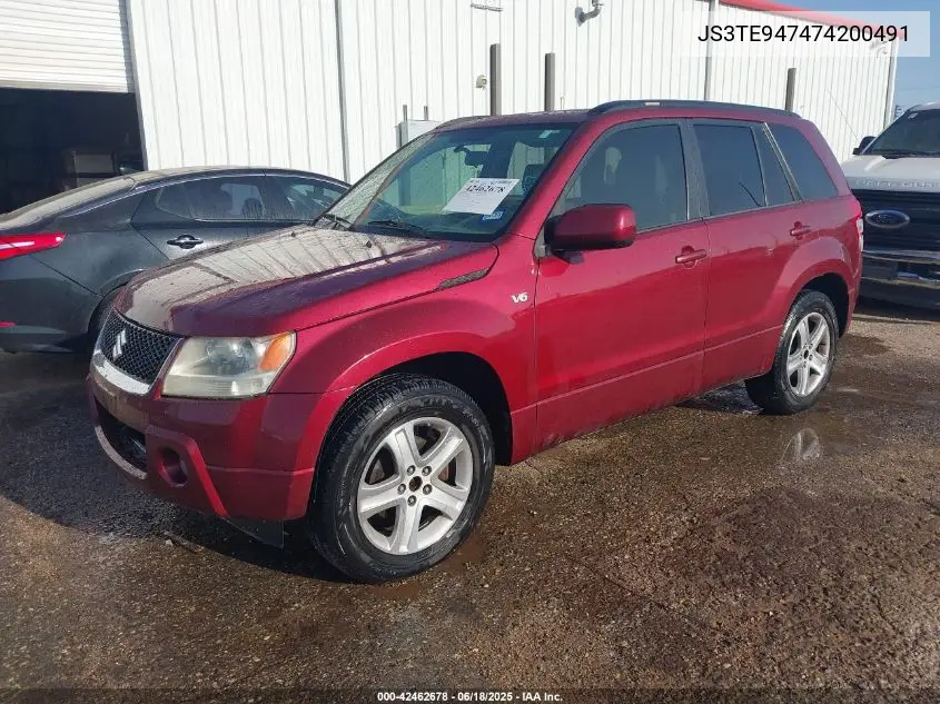 2007 Suzuki Grand Vitara Luxury VIN: JS3TE947474200491 Lot: 42462678