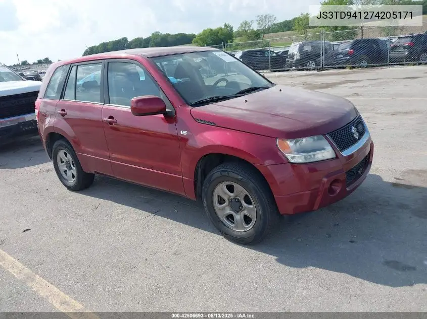2007 Suzuki Grand Vitara VIN: JS3TD941274205171 Lot: 42506693
