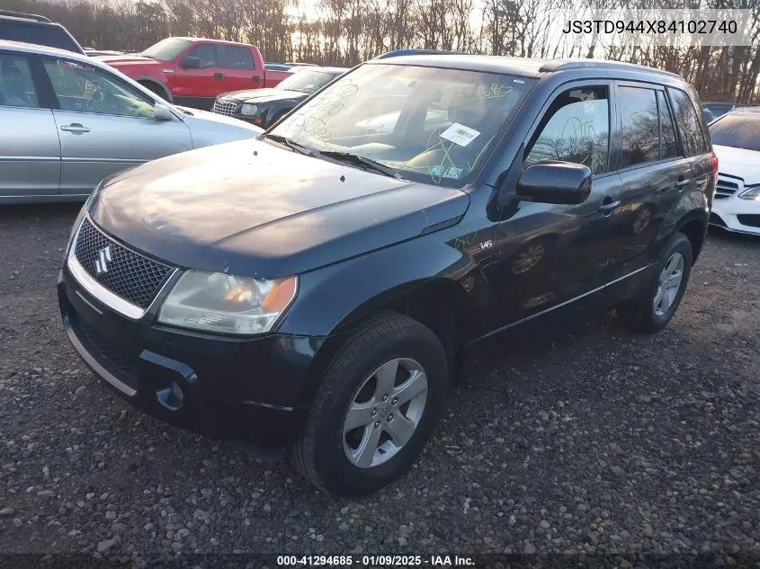 2008 Suzuki Grand Vitara Xsport VIN: JS3TD944X84102740 Lot: 41294685