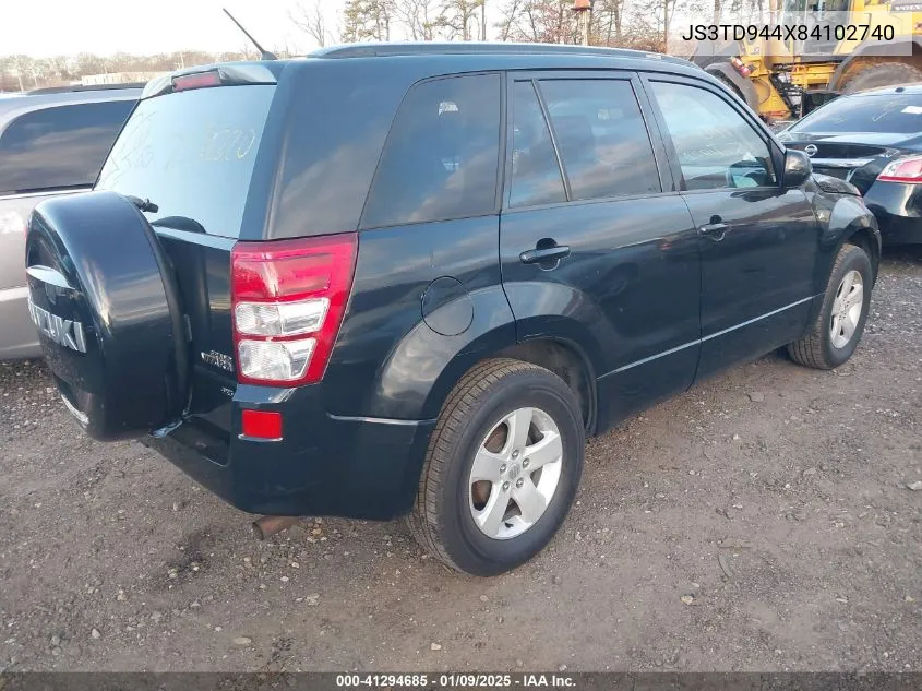 2008 Suzuki Grand Vitara Xsport VIN: JS3TD944X84102740 Lot: 41294685