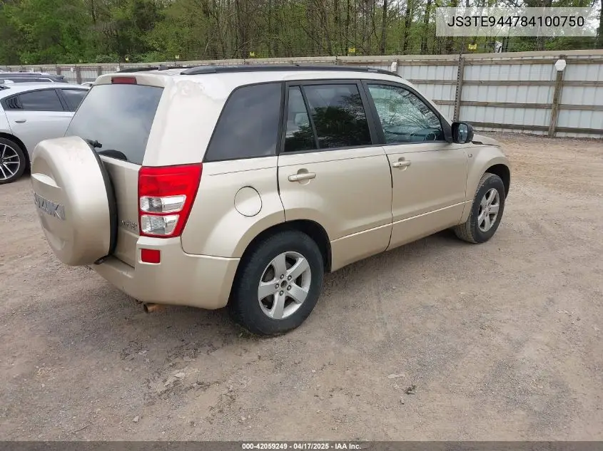 2008 Suzuki Grand Vitara Xsport VIN: JS3TE944784100750 Lot: 42059249
