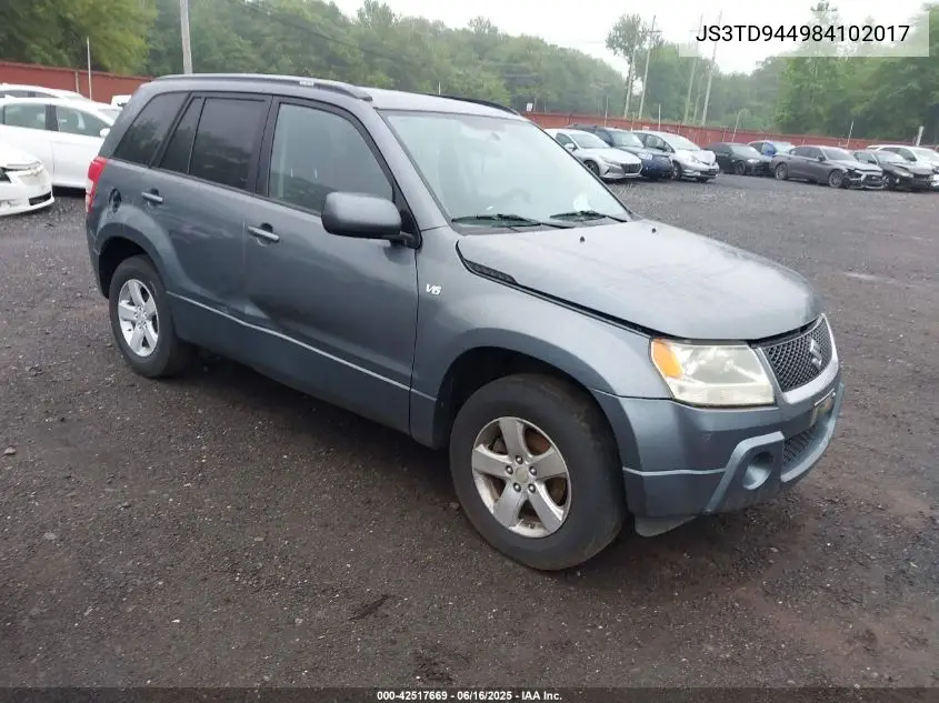 2008 Suzuki Grand Vitara Xsport VIN: JS3TD944984102017 Lot: 42517669