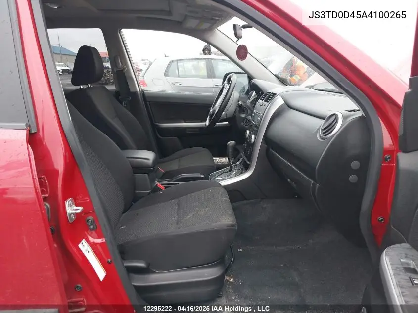 2010 Suzuki Grand Vitara Xsport VIN: JS3TD0D45A4100265 Lot: 12295222