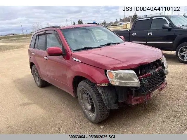 2010 Suzuki Grand Vitara Xsport VIN: JS3TD0D40A4110122 Lot: 30063064