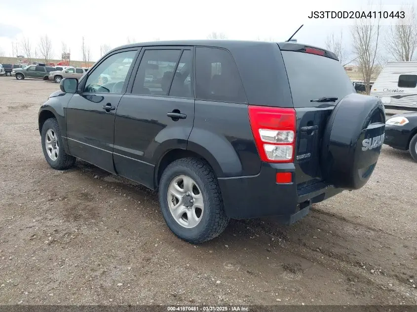2010 Suzuki Grand Vitara Premium VIN: JS3TD0D20A4110443 Lot: 41870481