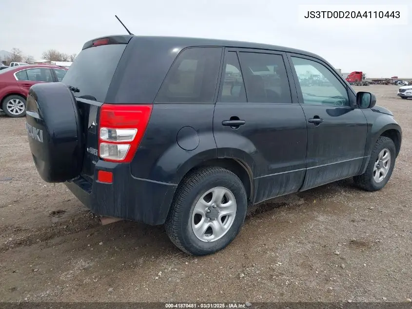 2010 Suzuki Grand Vitara Premium VIN: JS3TD0D20A4110443 Lot: 41870481