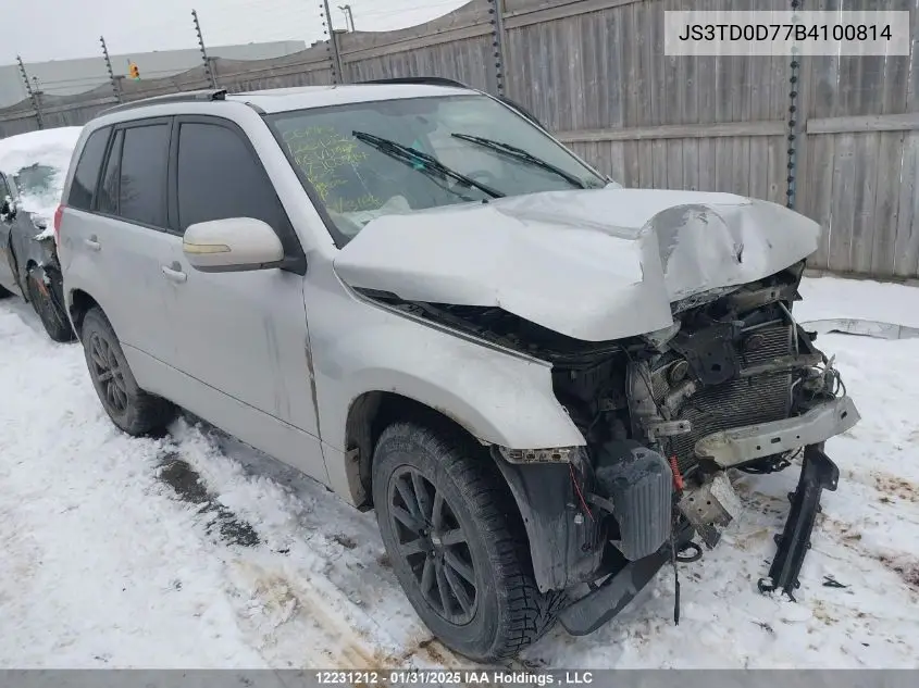 2011 Suzuki Grand Vitara Jlx VIN: JS3TD0D77B4100814 Lot: 12231212