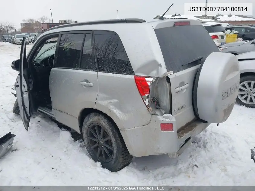 2011 Suzuki Grand Vitara Jlx VIN: JS3TD0D77B4100814 Lot: 12231212