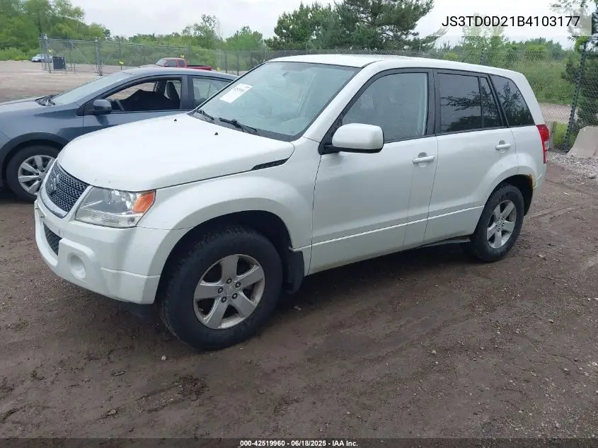 2011 Suzuki Grand Vitara VIN: JS3TD0D21B4103177 Lot: 42519960