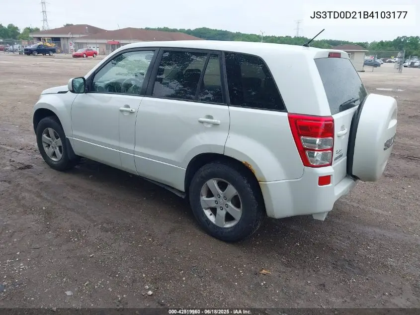 2011 Suzuki Grand Vitara VIN: JS3TD0D21B4103177 Lot: 42519960