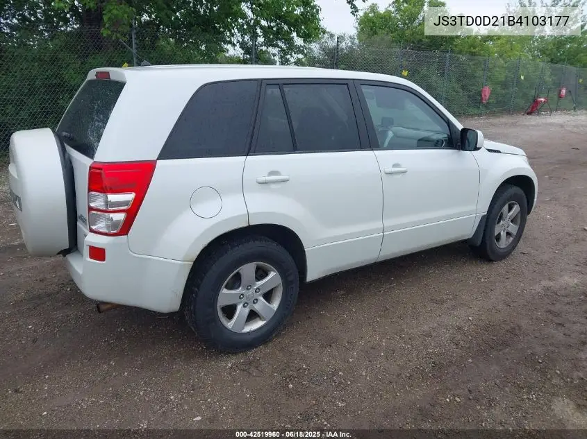 2011 Suzuki Grand Vitara VIN: JS3TD0D21B4103177 Lot: 42519960