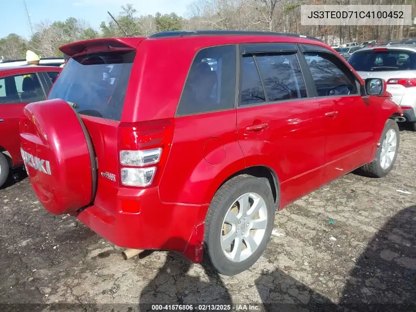2012 Suzuki Grand Vitara Limited VIN: JS3TE0D71C4100452 Lot: 41576806