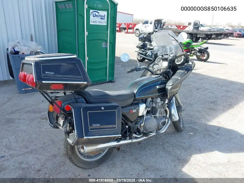 1979 Suzuki Gs850 VIN: 000000GS850106635 Lot: 41816858