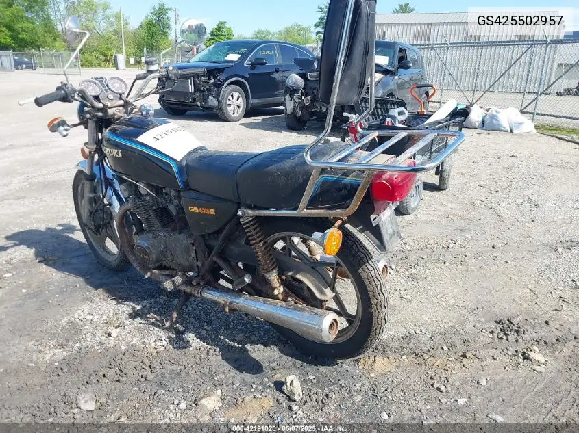 1979 Suzuki Gs450 VIN: GS425502957 Lot: 42191020
