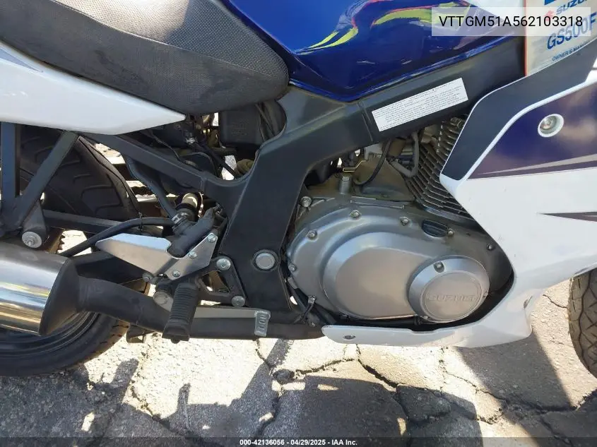 2006 Suzuki Gs500 Fk VIN: VTTGM51A562103318 Lot: 42136056