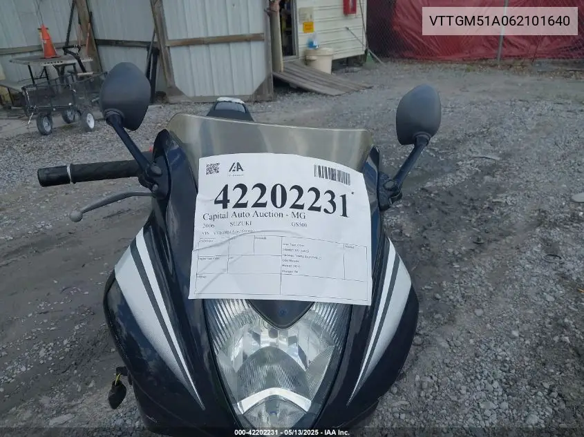 2006 Suzuki Gs500 Fk VIN: VTTGM51A062101640 Lot: 42202231