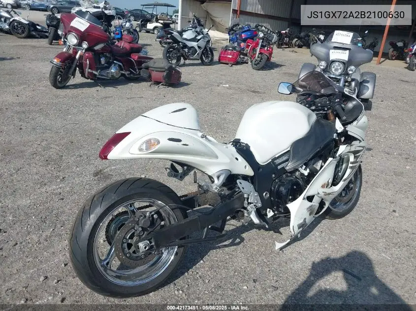 2011 Suzuki Gsx1300 R VIN: JS1GX72A2B2100630 Lot: 42173451