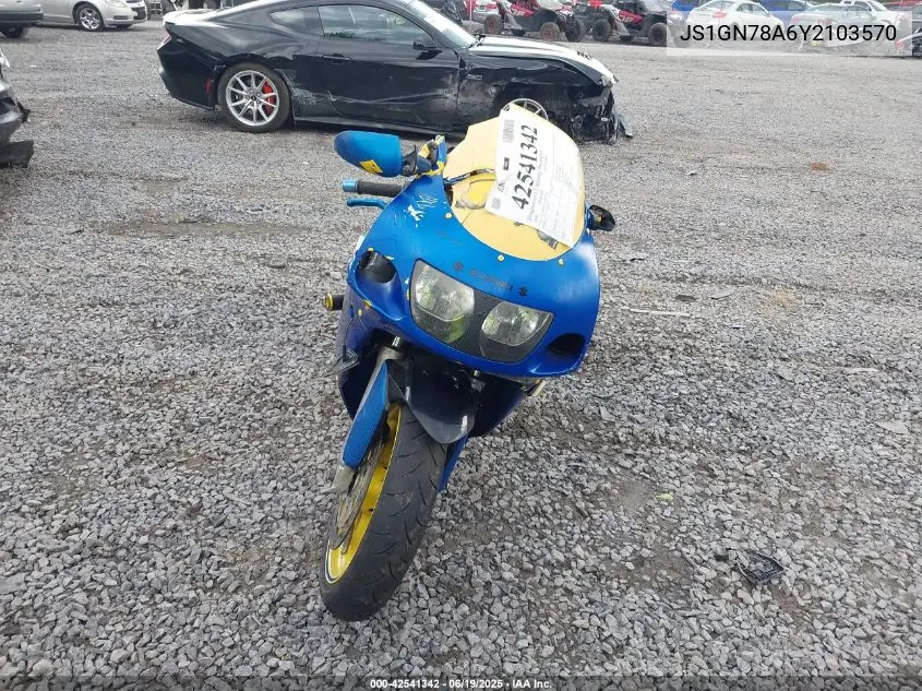 2000 Suzuki Gsx-R600 VIN: JS1GN78A6Y2103570 Lot: 42541342
