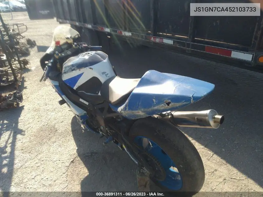 2005 Suzuki Gsx-R600 K VIN: JS1GN7CA452103733 Lot: 36891311