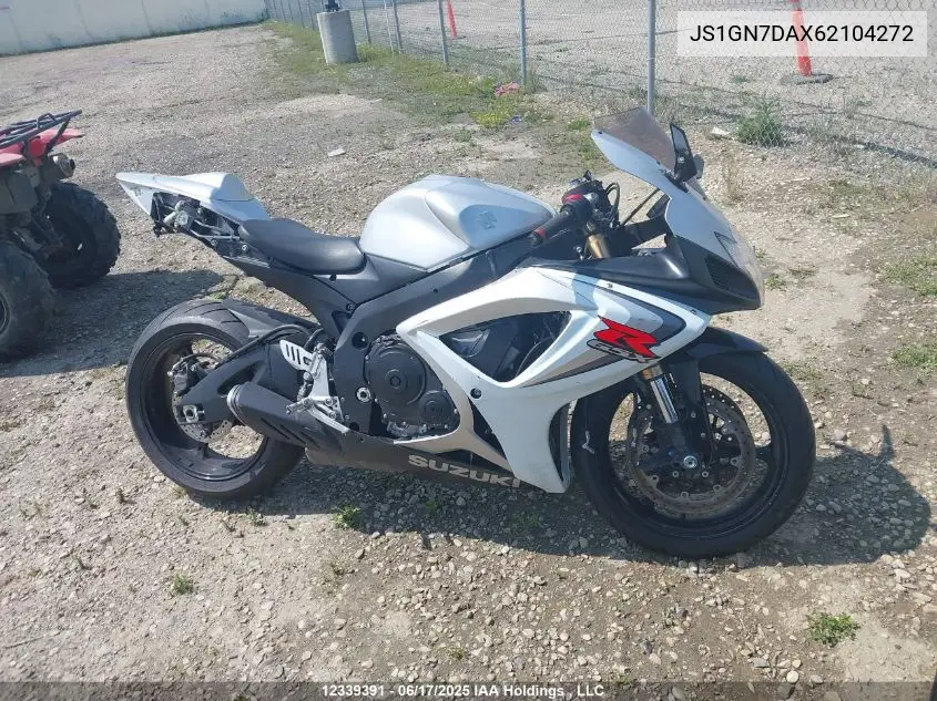 2006 Suzuki Gsx-R600 K6 VIN: JS1GN7DAX62104272 Lot: 12339391