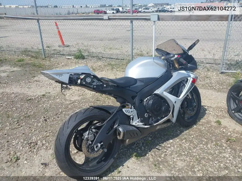 2006 Suzuki Gsx-R600 K6 VIN: JS1GN7DAX62104272 Lot: 12339391